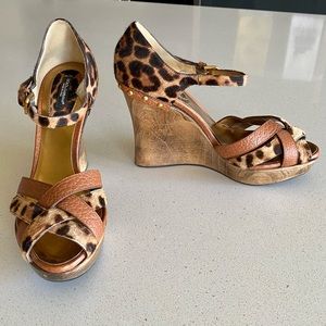 Dolce & Gabbana wedge platform sandals, leopard size 38 (US 8)